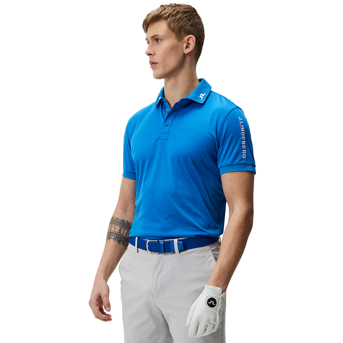 J. Lindeberg Lars Players Golf Polo Shirt - Bosphorus - Size: S